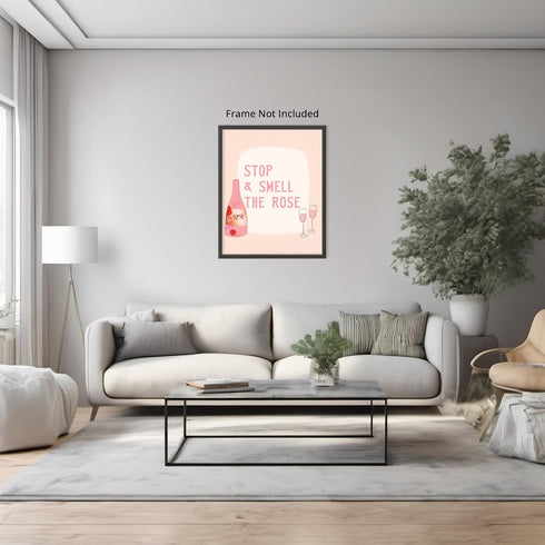 Posterizer 1 pcs-Retro Rose Wine Punny Pink Alcohol Print-Inspirational Women's Art-Kitchen & Bar Art-Gifts for Women- unframed wall art...